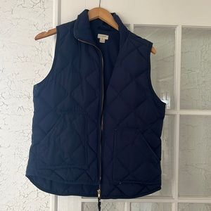 Jcrew puffer vest, navy blue, worn but in good condition